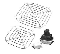 Ruaizel Lot de 2 grilles de rechange Airfryer en acier inoxydable pour Ninja Crispi Air Fryer FN101 et Ninja Crispi Pro Air Fryer AS101, insert Crisper, accessoire Airfryer, passe au lave-vaisselle