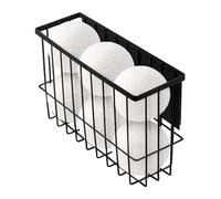 Ruaizel Support magnétique pour boule de séchage, poubelle murale magnétique, conteneur anti-peluches pour buanderie, récipient à boules de séchage en fer (noir) (26 x 8 x 15,5 cm)