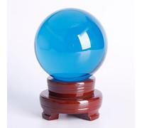 RUAJOGYNVM 100mm Crystal Ball with Wooden Stand for Magic, Photography,Family Decorative,Fortune Teller,Feng Shui,Witchcraft,Witch Decor,and Halloween,C