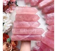 RUAJOGYNVM 1pc 4-5cm Rose Quartz Crystal Tower Pillar 6 Sided Single Point Stone
