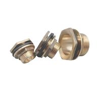 RUAJOGYNVM 1pc Copper Water Tank Connector 1/2" 3/4" 1" Male Brass Pipe Single Loose Key Swivel Fittings Nut Jointer Bulkhead Fitting(1/2")
