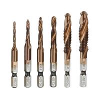 RUAJOGYNVM 1Pcs M3-M10 Screw Tap Drill Bits HSSCO M35 Cobalt Taps Metric Combination Bit 1/4" in Hex Quick Change Metal Woodworking Tools(M4(1PC)) RUAJOGYNVM