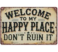 RUAJOGYNVM Arrive At My Peaceful Haven Phrase Rustic Metal Sign For Sunroom Conservatory Wall Decor Calming Atmosphere 8 X 12 inch