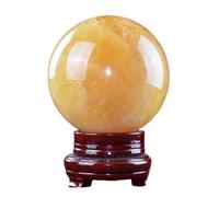 RUAJOGYNVM Crystal Rough Yellow Calcite Rianbow Quartz Sphere Ball Stones Gemstones Gifts Decor Minerals Aesthetic Room NaturalReiki Decoration,Yellow-13cm