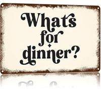 RUAJOGYNVM Dinner Question Sign Vintage Metal Tin Sign Whats For Dinner for Kitchen Home Decor 8 X 12 in