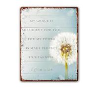 RUAJOGYNVM Heavenly Kindness Satisfies All Need Scripture Retro Metal Sign For Farmhouse Dining Room Wall-Art Faith Present 8 X 12 inch