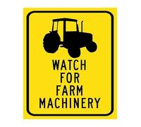 RUAJOGYNVM Heavy Duty Metal Tin Sign with Farm Machinery Warning Caution Notice for Construction Site Outdoor Indoor Use 12 X 16 in