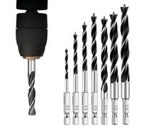 RUAJOGYNVM Hexagonal Bit 50PCS 3/4/5/6/7/8/10mm 1/4 Hexagonal Handle Three Pointed Woodworking Drill Bit Set Woodworking Hole Reaming Power Tool for Power Tool(5PCS 7mm) RUAJOGYNVM