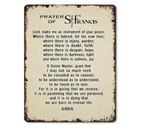 RUAJOGYNVM Inspirational Vintage Metal Sign Saint Francis Blessing Quote Wall Decoration for Nursery Quiet Zone Decor 8 X 12 inch