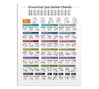 RUAJOGYNVM Jazz Guitar Chords Chart Metal Sign Essential Chord Reference Guide Poster For Music Room Studio Wall-Art 8 X 12 inch