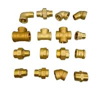 RUAJOGYNVM Thicker 1/2" Male Female 45 90 Degree Elbow Union Tee Straght Brass Pipe Fitting Connector Nipple Coupler Water Gas 1pc(1l2 M-M-F Tee)