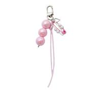 Ruarby Bracelet de téléphone en acrylique pour décoration de sac à main, porte-clés unique pour les amateurs de création, tissu/plume