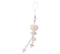 Ruarby Breloque tendance en acrylique pour téléphone portable, téléphone | Lanière de téléphone multifonction artistique effet marbre fleur avec porte-clés élégant tourbillon fleur cœur charme