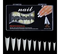 Ruarby C Embouts carrés extra longs pour faux ongles acryliques droits et aplatis
