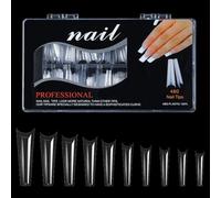Ruarby C Embouts carrés extra longs pour faux ongles acryliques droits et aplatis