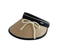 Ruarby Chapeau de paille avec nœud de baseball mignon pour yoga, entraînement, sport, haut vide respirant pour sports de plein air chapeaux de paille pour femmes, kaki, enfant