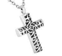 Ruarby Collier avec pendentif en forme de croix pour animal de compagnie - Urne commémorative - Pour homme