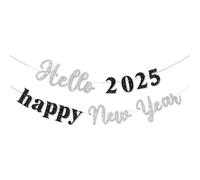 Ruarby Décoration du Nouvel An 2025 - Lettres de l'alphabet scintillantes noires et dorées - Convient pour une fête à la maison et un usage commercial - Décoration d'intérieur