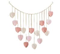 Ruarby Feuilles et pompons tissés à la main - Tentures murales - Décorations artisanales - Tapisseries de feuilles pour décorations de macramés, feuilles