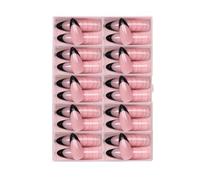 Ruarby Lot de 120 faux ongles noirs à presser avec pointes françaises en amande