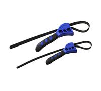 Ruarby Lot de 2 clés à sangle en caoutchouc réglables pour ouvre-bocal - Poignée solide - Clé de plombier - Clé de vidange d'égout - Clé à sangle automobile