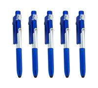 Ruarby Lot de 5 stylos multifonctions 4 en 1 à bille avec pointe LED - Support pliable pour téléphone - Cadeau d'affaires - Équipement éducatif