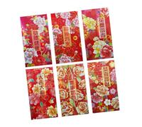 Ruarby Lot de 6 paquets de fête pour le Nouvel An chinois - En papier robuste - Accessoire portable pour bénédiction de l'année serpent