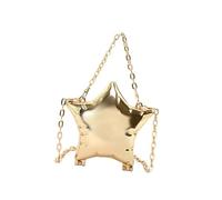 Ruarby Sac à bandoulière tendance avec chaîne, petit sac de soirée, sac à main à bandoulière pour femmes qui aiment se démarquer, doré, One Size