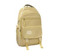 Ruarby Sac à dos en nylon délicat pour adolescents, sac d'école, livre d'étudiant spacieux avec sac à dos pour ordinateur portable pour les loisirs et les voyages, l'école des garçons, jaune