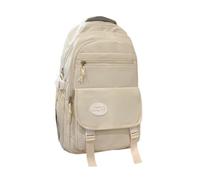 Ruarby Sac à dos en nylon délicat pour adolescents, sac d'école, livre d'étudiant spacieux avec sac à dos pour ordinateur portable pour les loisirs et les voyages, l'école des garçons, blanc