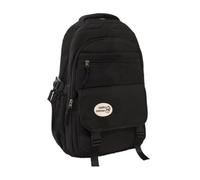 Ruarby Sac à dos en nylon délicat pour adolescents, sac d'école, livre d'étudiant spacieux avec sac à dos pour ordinateur portable pour les loisirs et les voyages, l'école des garçons, Noir