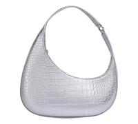 Ruarby Sac à main et sac à main pour femme - Sac à main en cuir synthétique - Demi-aisselle - Pour le shopping - Automne et hiver - Sac à main en cuir synthétique - Poignée supérieure, Argenté., One