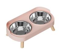 Ruarby Support de gamelle surélevée stable pour chien avec design double, résistant aux éclaboussures pour la plupart des races, couleur vive, double gamelle en acier inoxydable