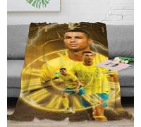 RUASVENNS Ronaldo Couverture Impression 3D Literie Super Douce Et Douillette Peluche en Microfibre Cadeau De Noël Canapé pour Garçons Et Filles pour Enfant 70x80inch(180x200cm)