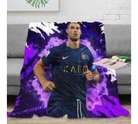 RUASVENNS Ronaldo Couverture Literie Impression 3D en Microfibre Cadeau De Noël Lit Super Douce Et Douillette Peluche pour Garçons Et Filles pour Enfant Camping 60x80inch(150x200cm)