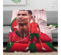 RUASVENNS Ronaldo Couverture Literie Impression 3D Peluche en Microfibre Lit Super Douce Et Douillette Cadeau pour Garçons Et Filles pour Enfant Camping 40x50inch(100x130cm)