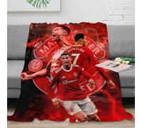 RUASVENNS Ronaldo Couverture Literie Impression 3D Super Douce Et Douillette en Microfibre Canapé Cadeau De Noël Peluche pour Garçons Et Filles pour Enfant 50x60inch(127x152cm)