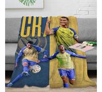 RUASVENNS Ronaldo Impression 3D Couverture Literie Peluche Cadeau Super Douce Et Douillette Lit en Microfibre pour Garçons Et Filles pour Enfant 60x80inch(150x200cm)