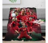 RUASVENNS Ronaldo Impression 3D Literie Couverture Lit Cadeau Super Douce Et Douillette Peluche en Microfibre pour Garçons Et Filles pour Enfant Voyage 70x80inch(180x200cm)