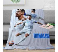 RUASVENNS Ronaldo Literie Couverture Impression 3D Super Douce Et Douillette Cadeau Peluche Lit en Microfibre pour Garçons Et Filles pour Enfant Voyage 50x60inch(127x152cm)