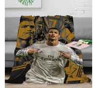 RUASVENNS Ronaldo Literie Impression 3D Couverture Lit Peluche en Microfibre Super Douce Et Douillette Cadeau De Noël pour Garçons Et Filles pour Enfant Camping 50x60inch(127x152cm)