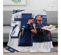 RUASVENNS Ronaldo Literie Impression 3D Couverture Super Douce Et Douillette Cadeau De Noël en Microfibre Peluche Lit pour Garçons Et Filles pour Enfant Voyage 80x90inch(200x230cm)