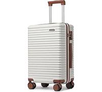 Ruausine Bagage à Main de 50,8 cm, Valise à Main avec Roues pivotantes et Serrure TSA, 55,9 x 35,6 x 22,10 cm, Bagage à Main Rigide léger, Petit Bagage à roulettes (Blanc, 20 in)