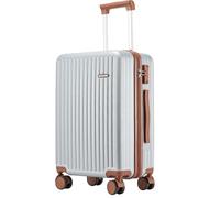 Ruausine Valise Cabine Approuvée par Les Compagnies Aériennes Valise Rigide avec Roues Multidirectionnelles,Bagage Cabine Léger Compact avec Verrou TSA (Silvery)