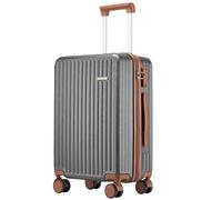 Ruausine Valise Cabine Approuvée par Les Compagnies Aériennes Valise Rigide avec Roues Multidirectionnelles , Bagage Cabine Léger Compact avec Verrou TSA (Gris, 20 in)