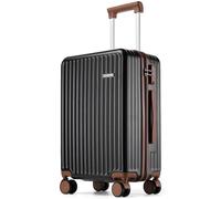 Ruausine Valise Cabine Approuvée par Les Compagnies Aériennes Valise Rigide avec Roues Multidirectionnelles , Bagage Cabine Léger Compact avec Verrou TSA (Noire, 20 in)