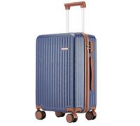 Ruausine Valise Cabine Approuvée par Les Compagnies Aériennes Valise Rigide avec Roues Multidirectionnelles , Bagage Cabine Léger Compact avec Verrou TSA (Bleu, 20 in)