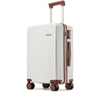 Ruausine Valise Cabine Approuvée par Les Compagnies Aériennes Valise Rigide avec Roues Multidirectionnelles , Bagage Cabine Léger Compact avec Verrou TSA (Blanche, 20 in)