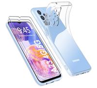 Ruayia 3 en 1 Coque pour Samsung Galaxy A23 5G/4G + [2 Protection écran],Transparente Slim Case,[Anti-jaune] Silicone bumper Cover TPU Coque,Souple Shockproof Jaunissement Housse - Transparente