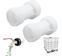 Ruayia Lot de 2 accessoires de réservoir IBC S60 x 6 - Rallonge - Entretoise - Accessoire de réservoir IBC - Filetage grossier - Accessoire avec joint pour réservoir d'eau de pluie - Tuyau d'arrosage